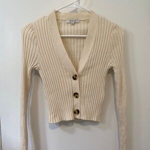Madewell Brenville cream cropped cardigan size XS